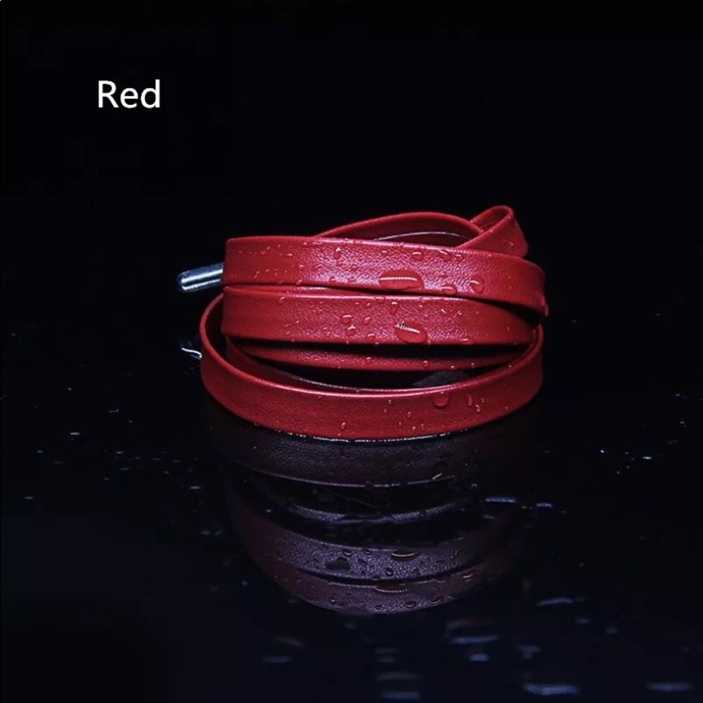 Weatherproof Leather Shoe Laces Metallic ShoeLaces - Picture 12 of 16
